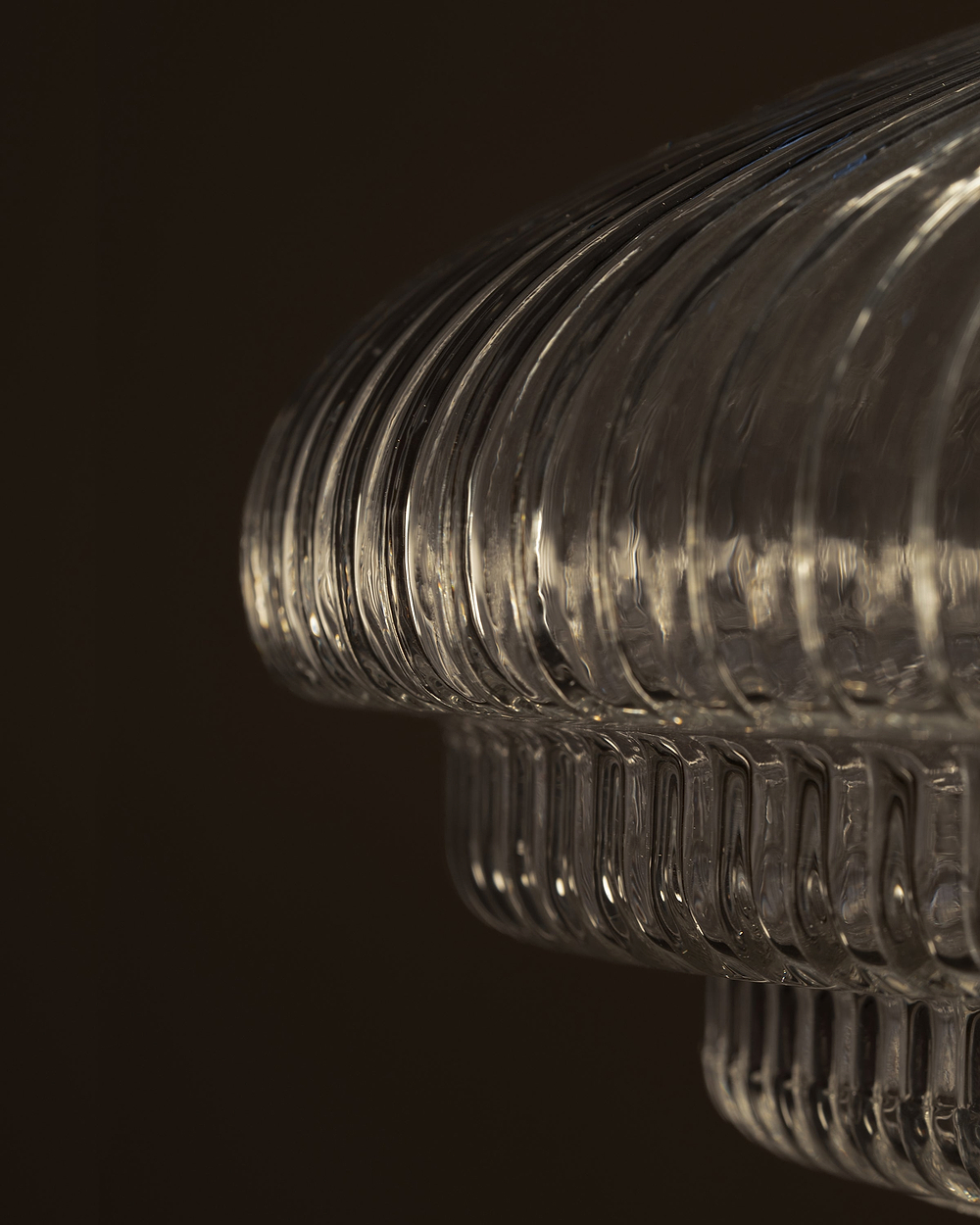 Brookfield Large Pendant Light Fluted Glass - Polished Nickel