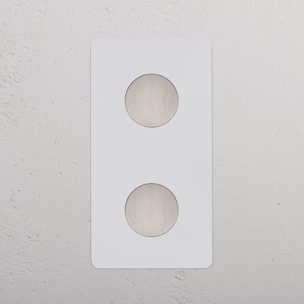 Kew Variateur Multidirectionnel Vertical x2 (Plaque Double) – Nickel Satiné à Peindre
