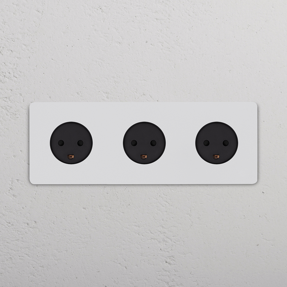 Grove Triple 3x Danish Type K Socket – Paintable Black