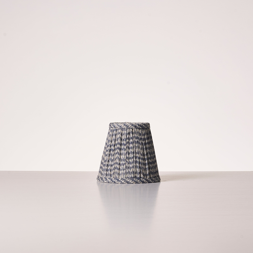 Malvern Small Pleated Patterned Shade – Slate Blue