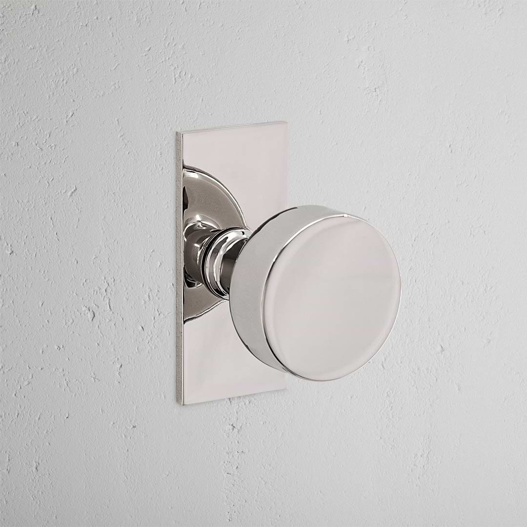 Onslow Short Plate Sprung Door Knob - Polished Nickel