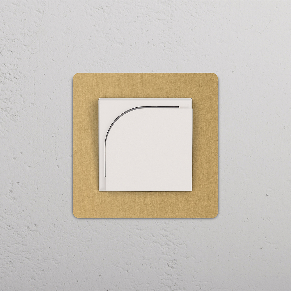 Grove Single Hotel Key Card Switch - Antique Brass | White