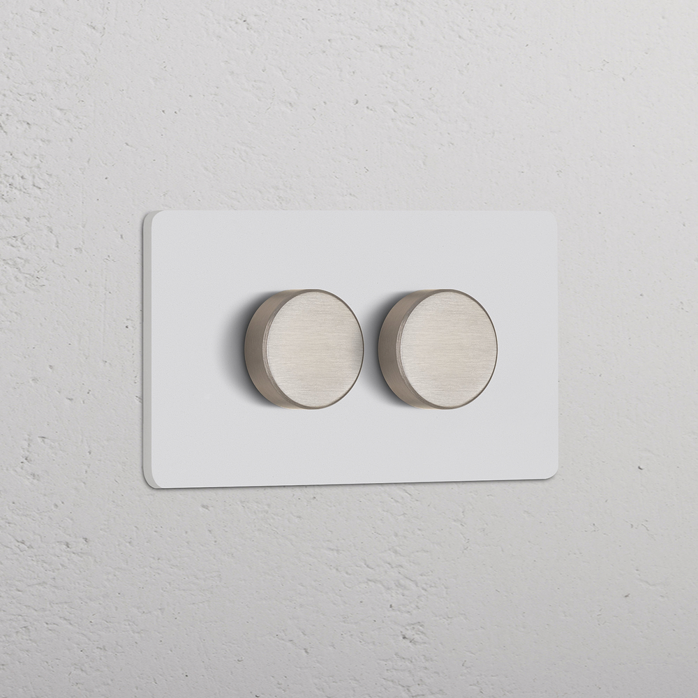 IT Grove 4-Module 2x Dimmer Switch - Paintable Satin Nickel