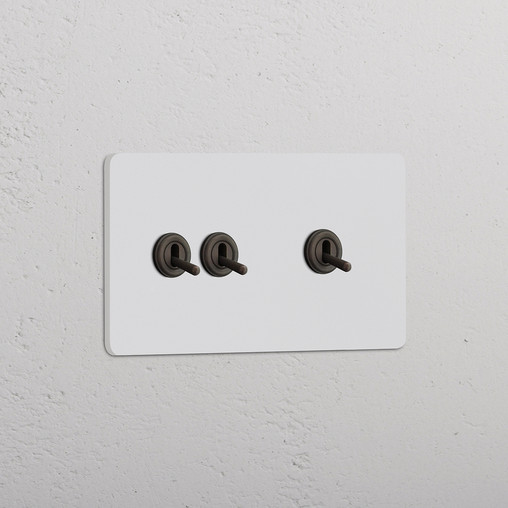 Grove Interrupteur à Levier x2+1 (Plaque Double) – Bronze à Peindre