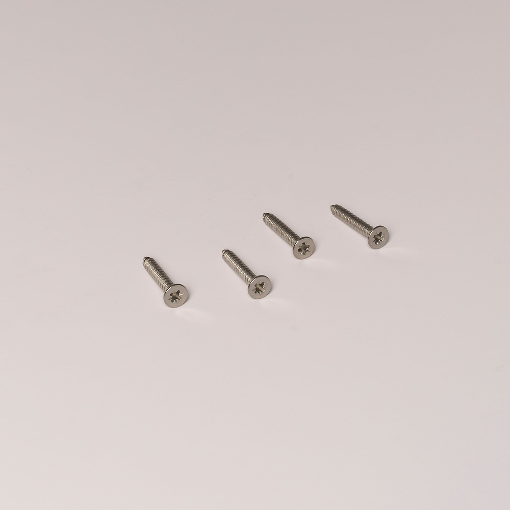 Wkręty do drewna samogwintujące z łbem krzyżakowym 5 mm x 30 mm, 4 szt. – Polerowany nikiel