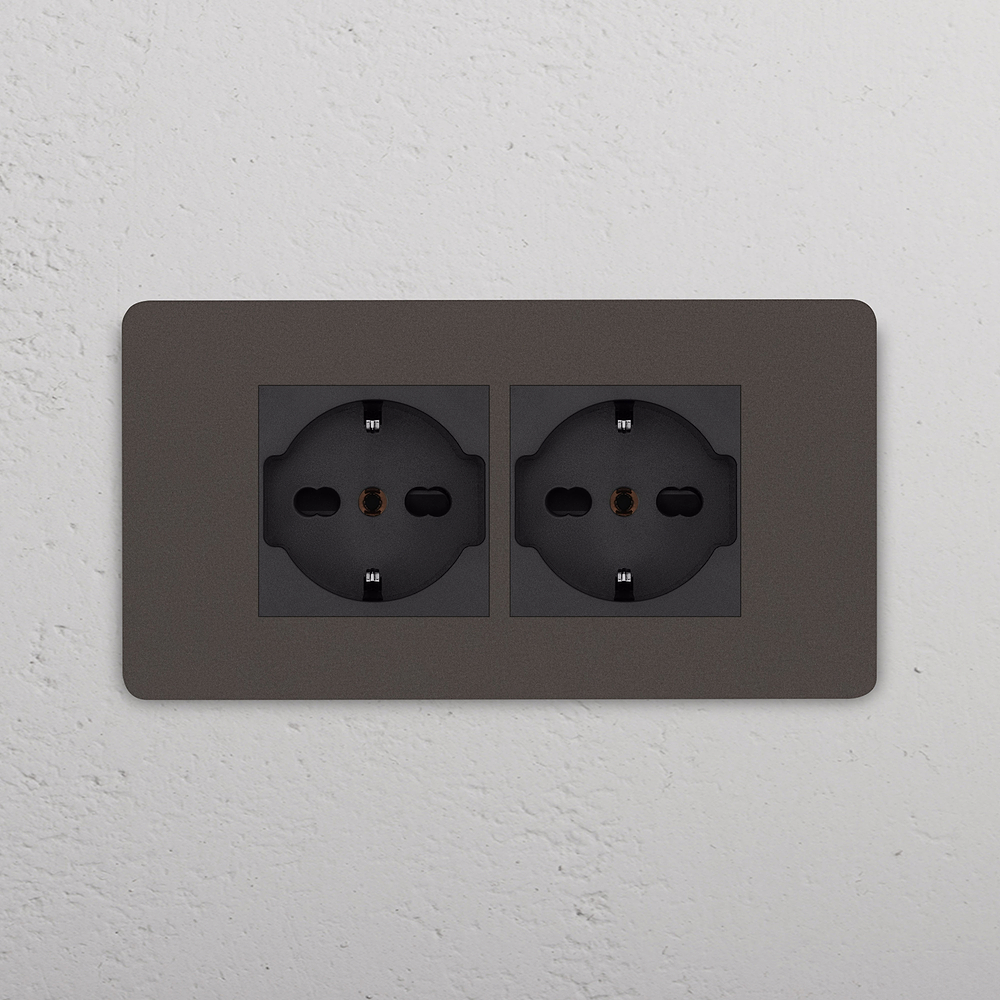 Grove 4-Module 2x Schuko/Bipasso Socket - Bronze | Black