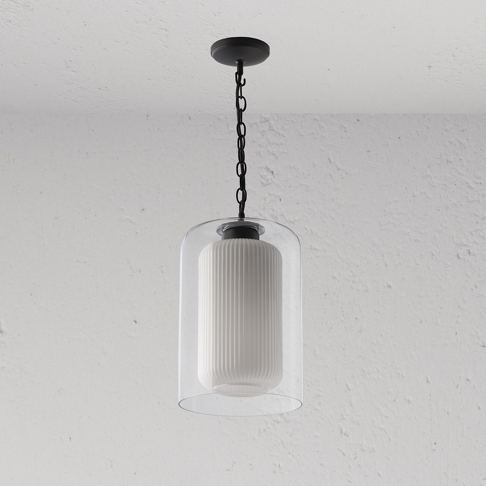 Windsor Medium Pendant Light Opal Glass - Bronze