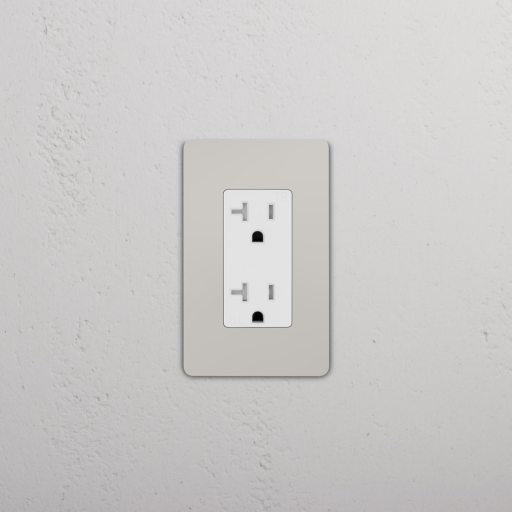 Grove 1G 20A Outlet - Polished Nickel White