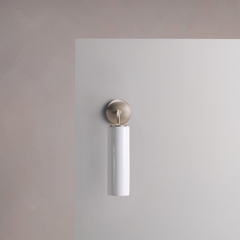 Claremont Small Wall Light Fine Porcelain – Satin Nickel