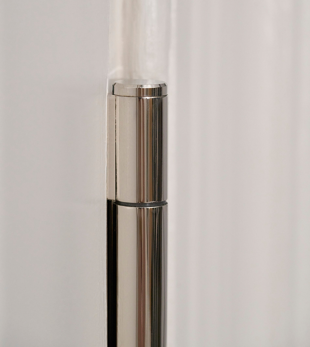Hazel Brass Door Hinge Pair FR60 - Polished Nickel