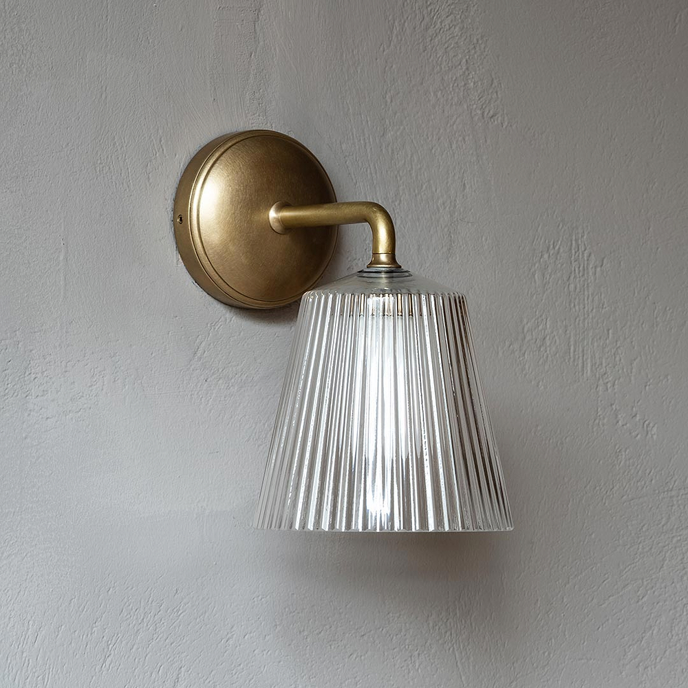 Richmond Medium Wall Light Fluted Glass - Antique Brass