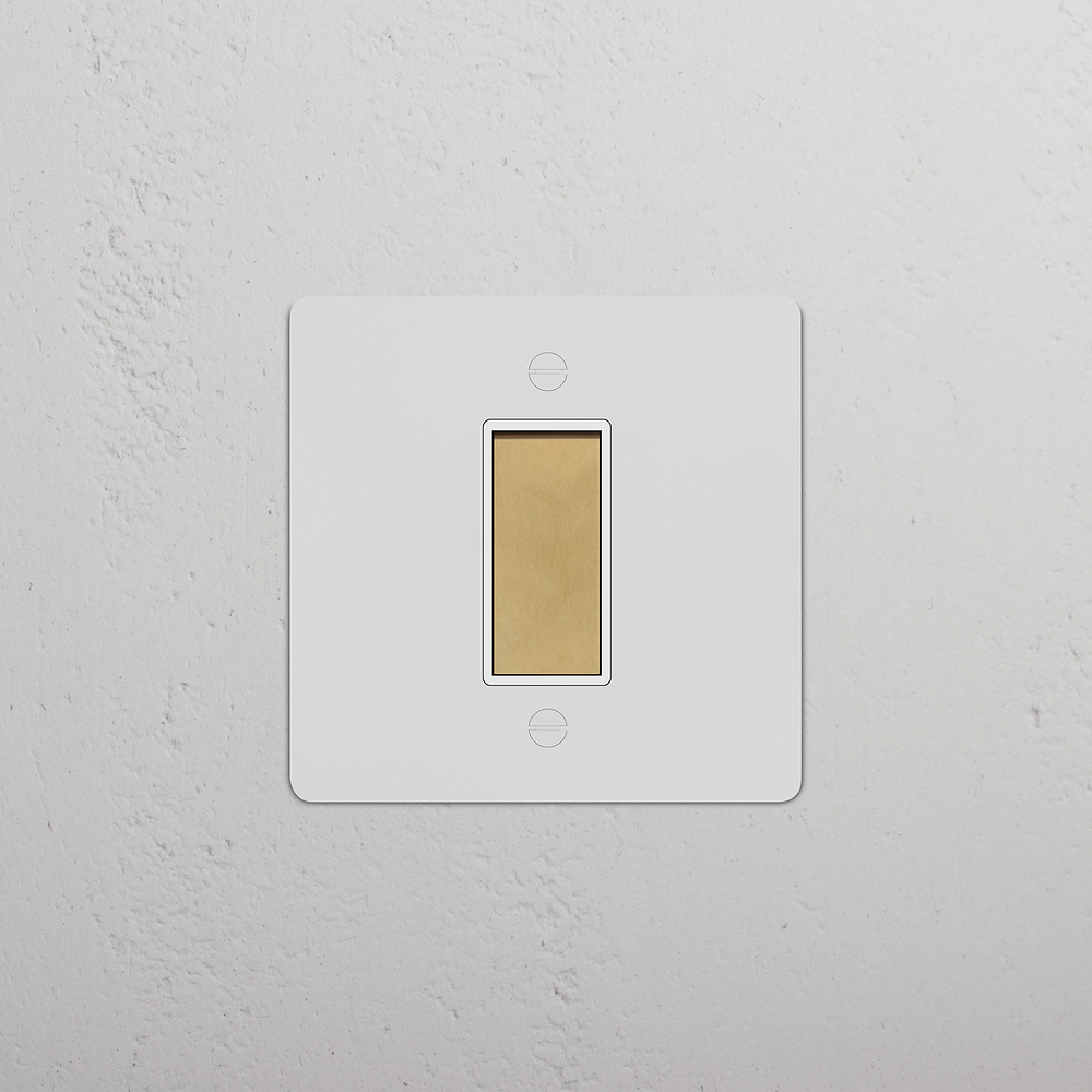 1G Retractive Rocker Switch - Paintable Antique Brass | White