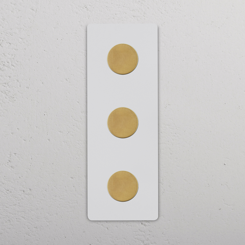 Grove Dimmer Rotativo Triplo Verticale 3x – Ottone Antico Pitturabile