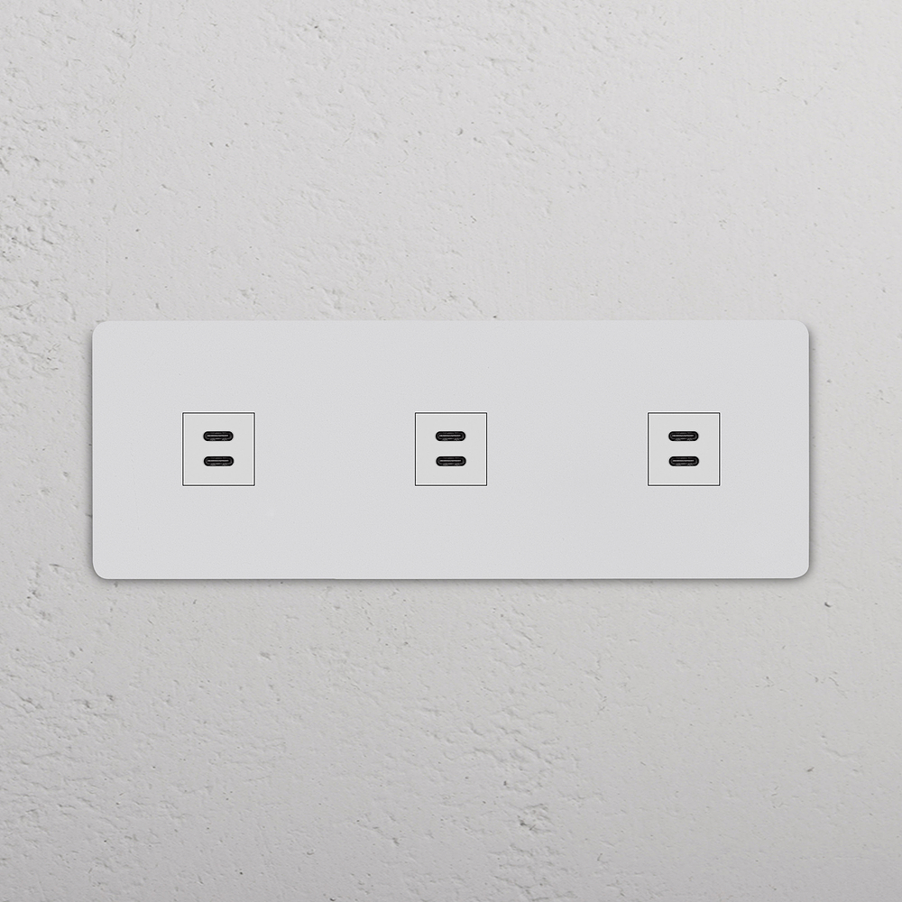 Grove Drievoudige 3x USB-C 30 W voedingsmodule – Beschilderbaar | Wit