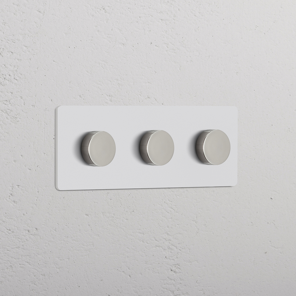 Grove Triple 3x Dimmer Switch – Paintable Polished Nickel