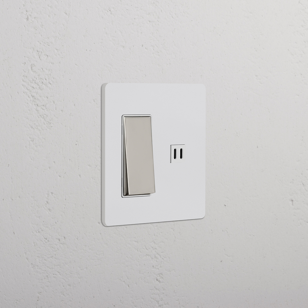 Grove 2G Rocker Switch & Fast Charge USB – Paintable Polished Nickel | White
