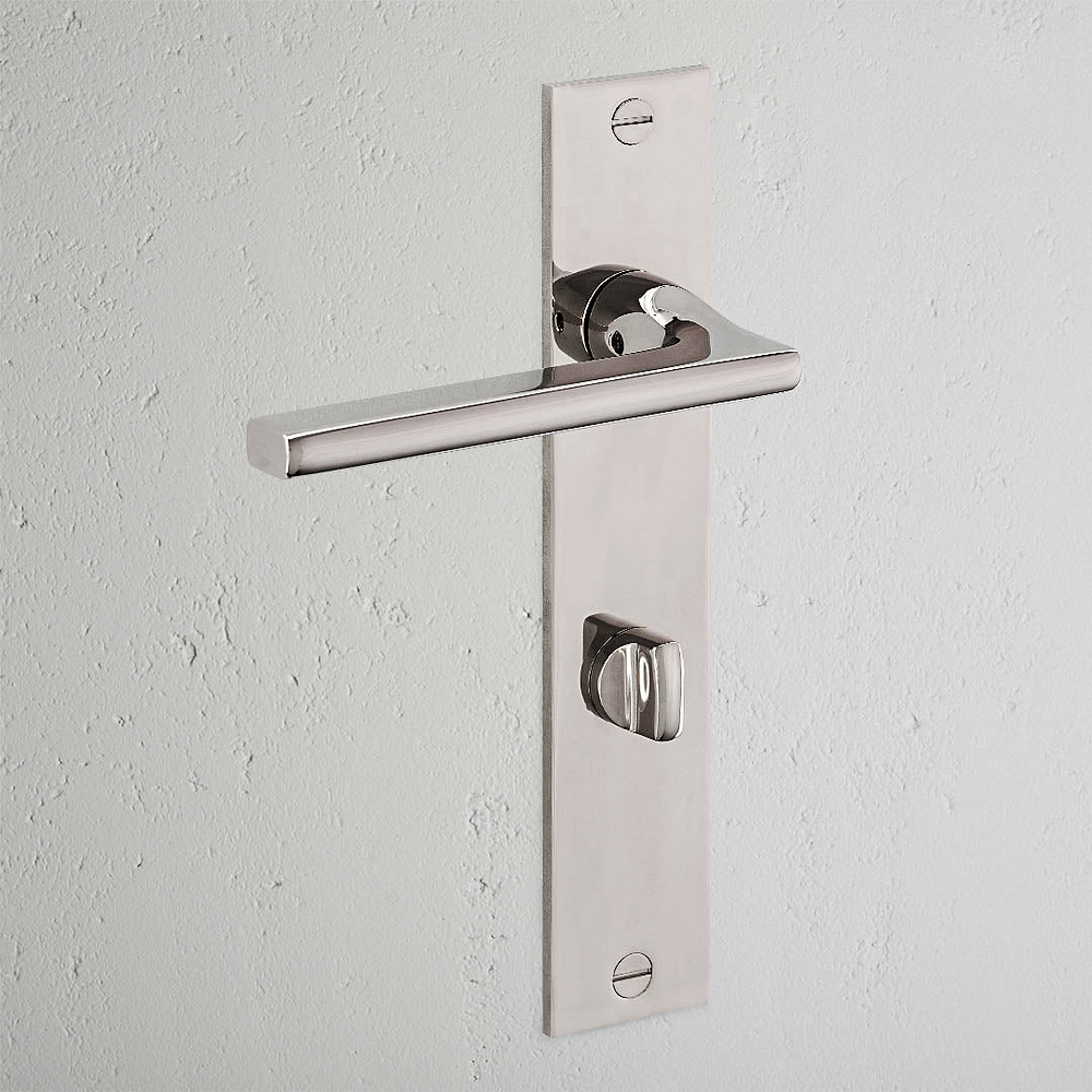 Clayton Long Plate Sprung Door Handle & Thumbturn - Polished Nickel