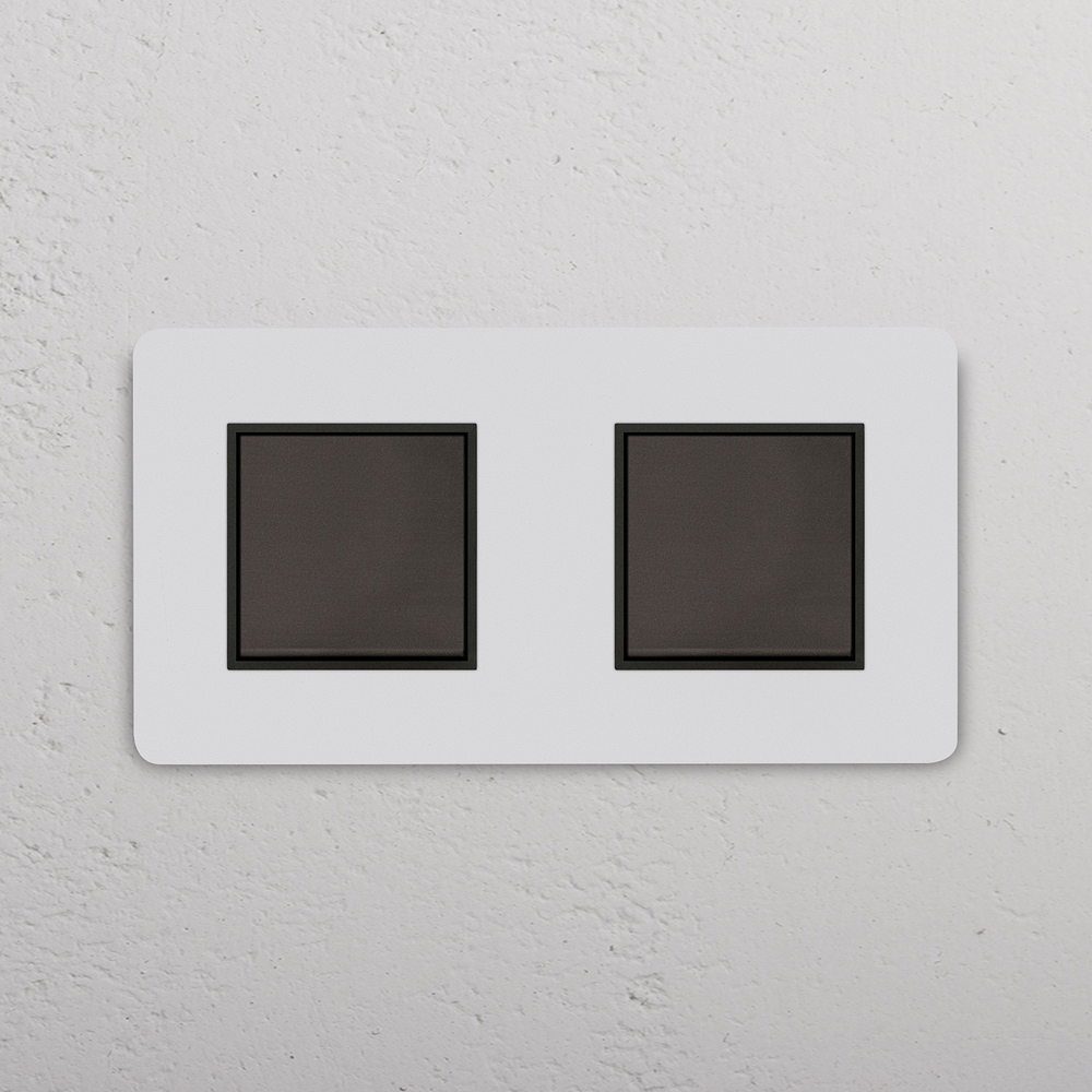 Grove Double 2x Rocker Switch – Paintable Bronze | Black