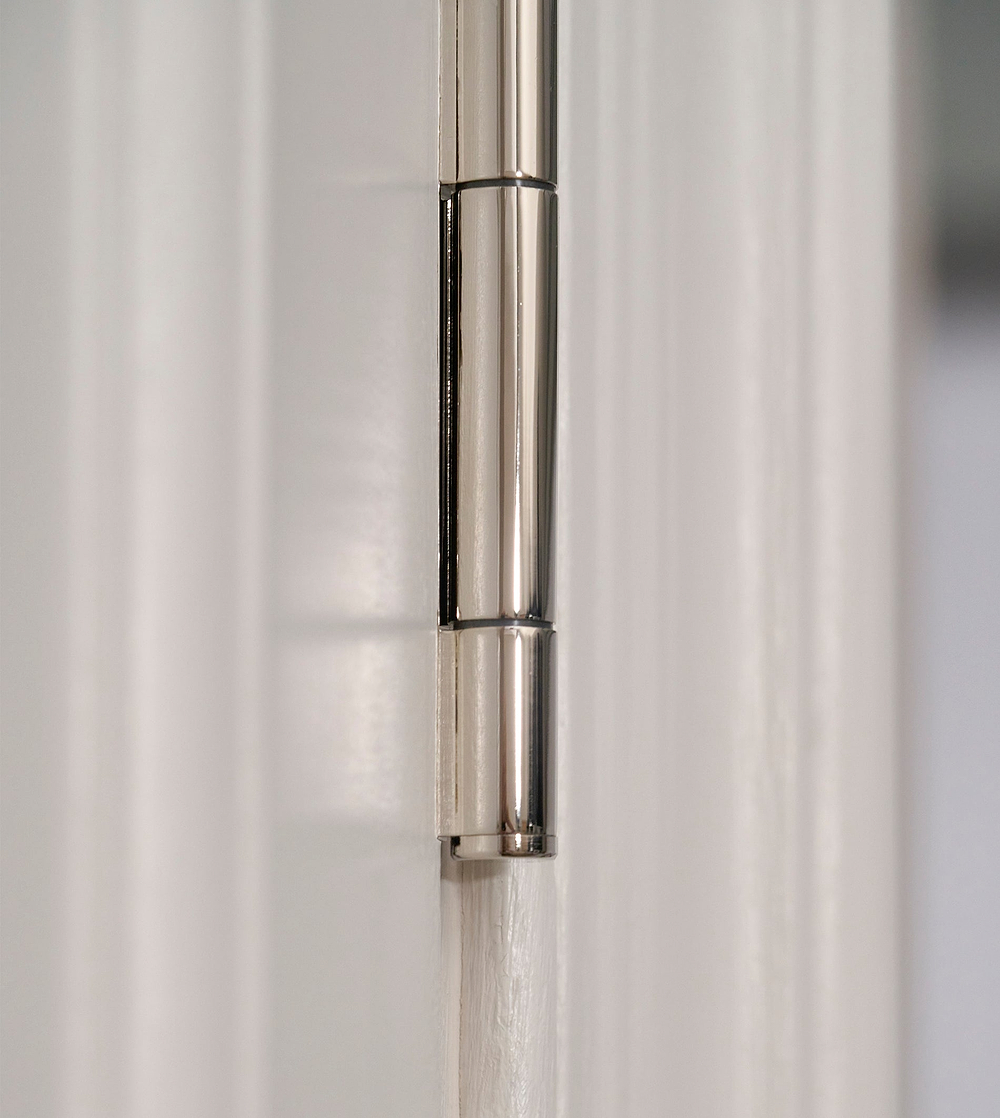 Hazel Brass Door Hinge Pair FR60 - Polished Nickel