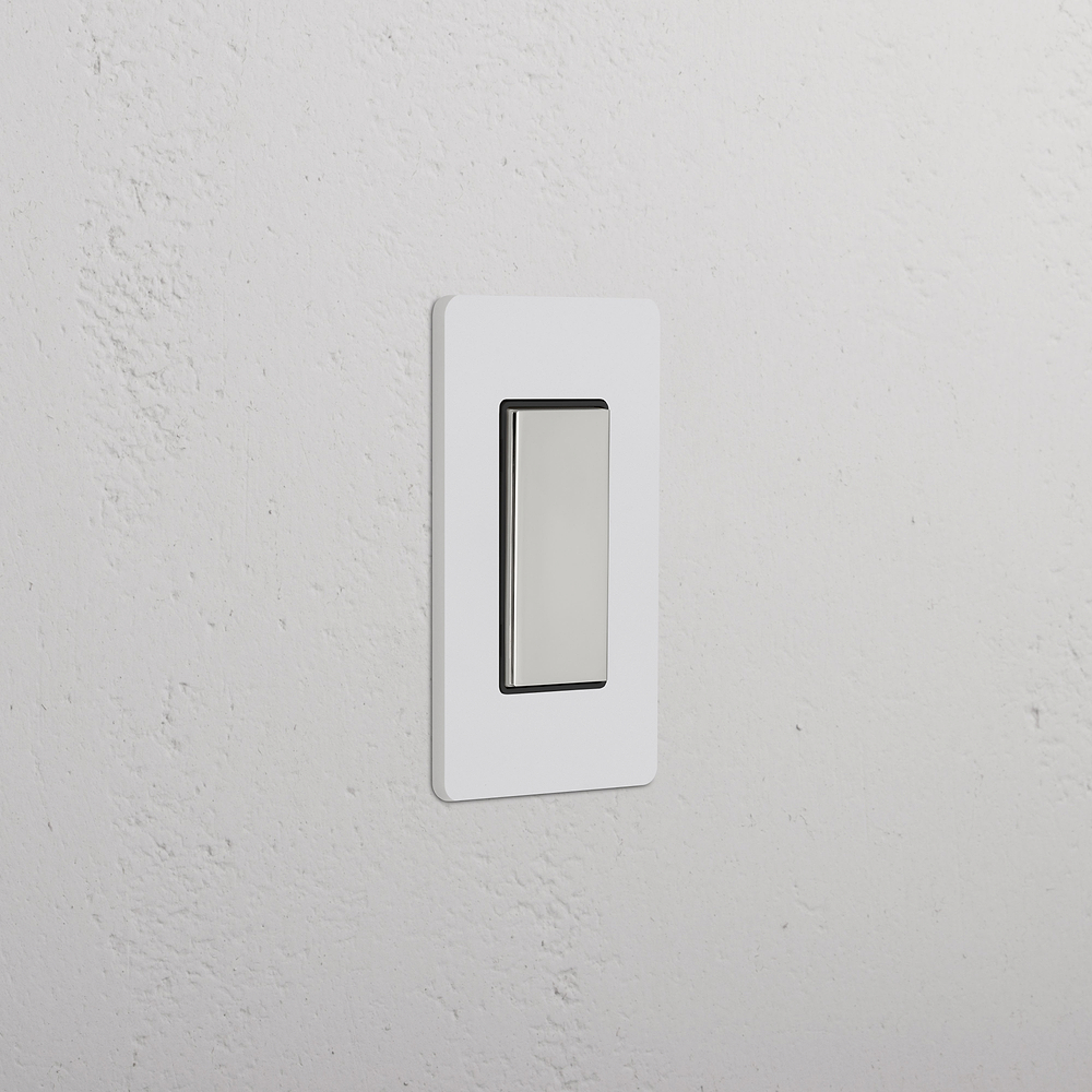 Grove 1G Center Retractive Rocker Switch – Paintable Polished Nickel | Black