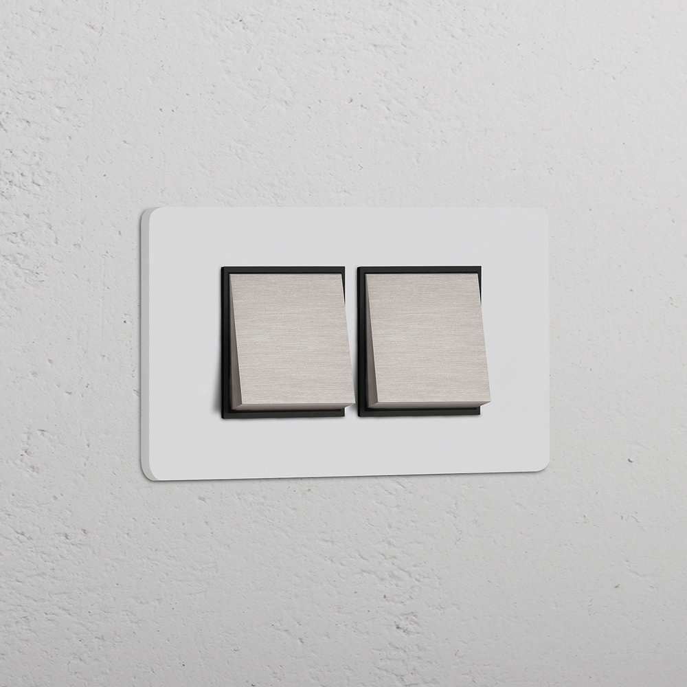 IT Grove 4-Module 2x Rocker Switch - Paintable Satin Nickel Black