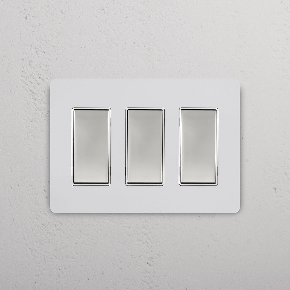Grove 3G Rocker Switch – Paintable Polished Nickel | White