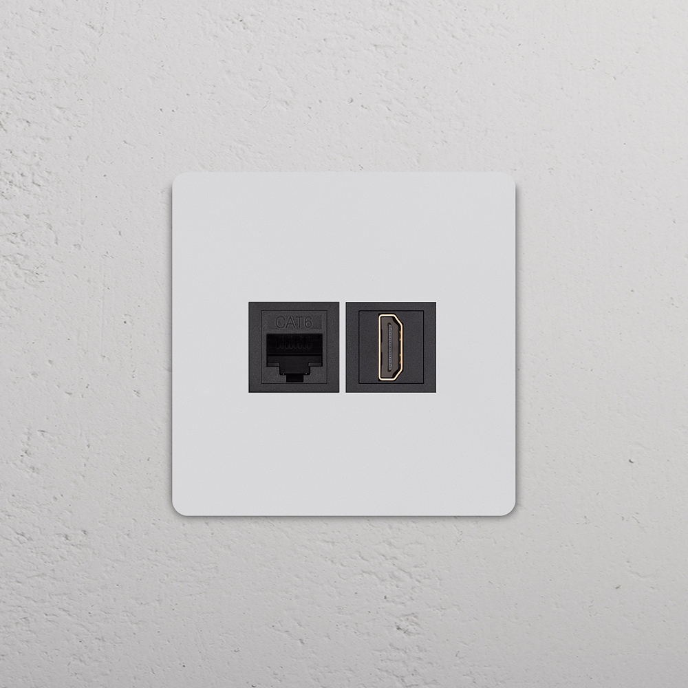 Grove Enkele RJ45 en HDMI voedingsmodule – Beschilderbaar | Zwart