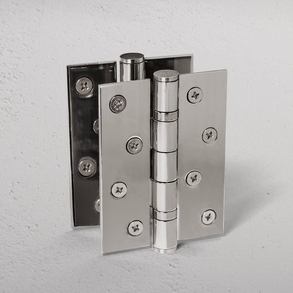 Saxon Steel Door Hinge Pair FR60 - Polished Nickel