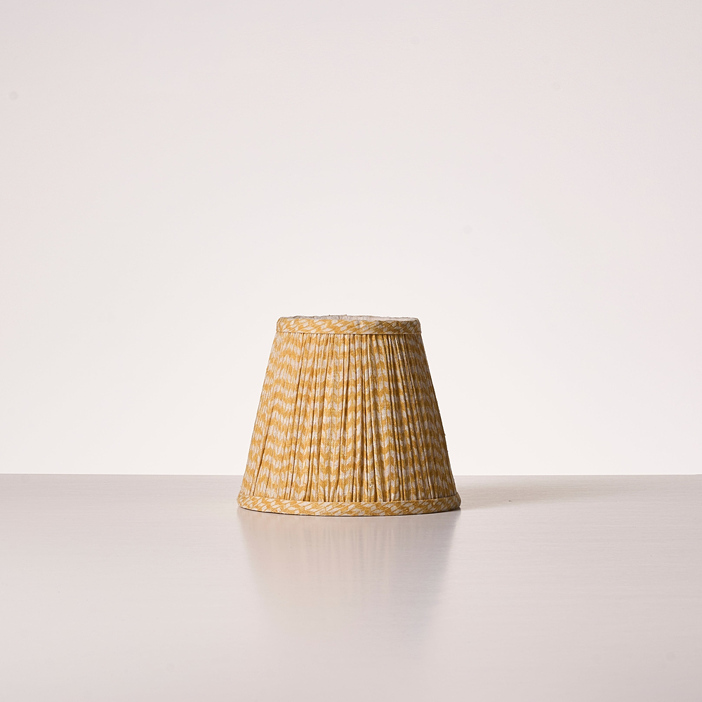 Malvern Medium Pleated Patterned Shade – Flaxen Yellow