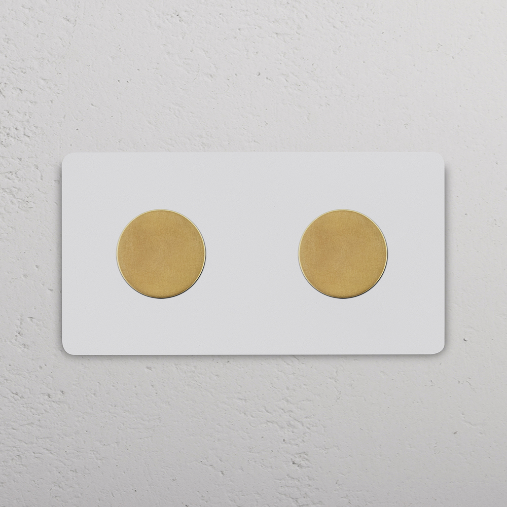 Grove Double 2x Dimmer Switch – Paintable Antique Brass