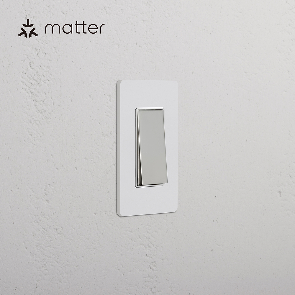 Grove 1G Smart Rocker Switch – Paintable Polished Nickel | White