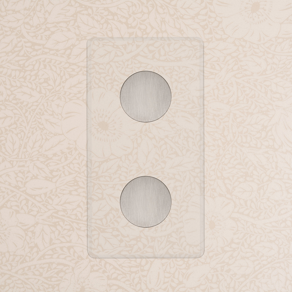 Kew Variateur Multidirectionnel Vertical x2 (Plaque Double) – Nickel Satiné à Transparence