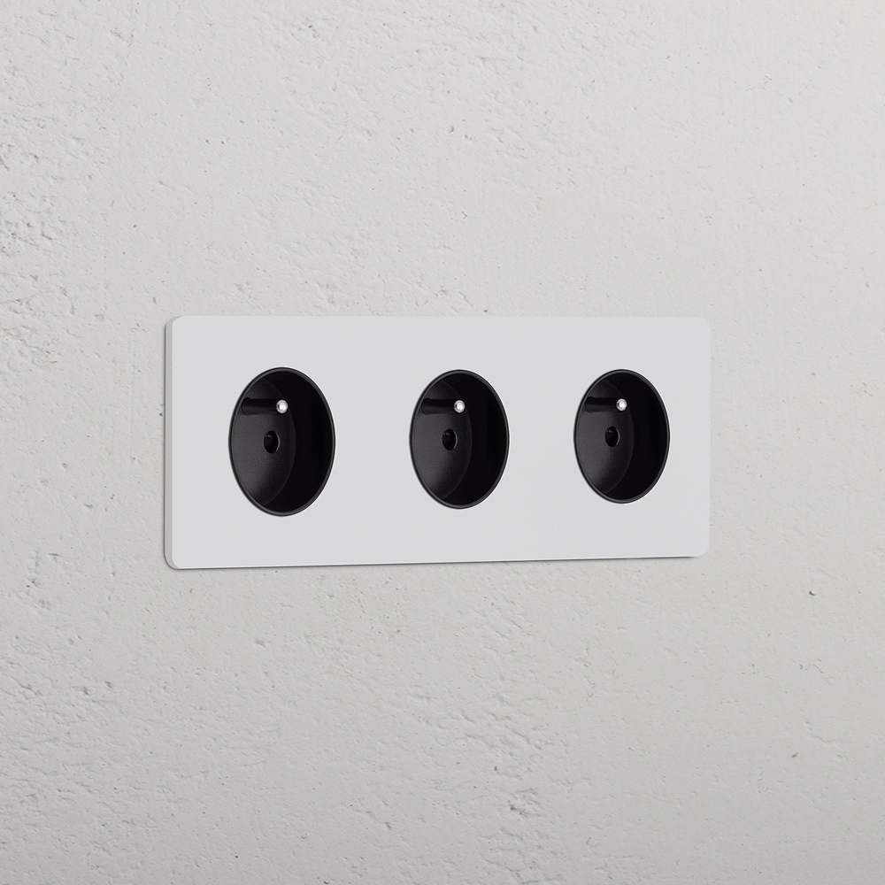 Grove Triple 3x French/Belgian Type E Socket – Paintable Black