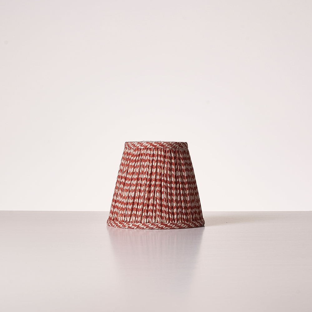 Malvern Medium Pleated Patterned Shade – Terracotta Red