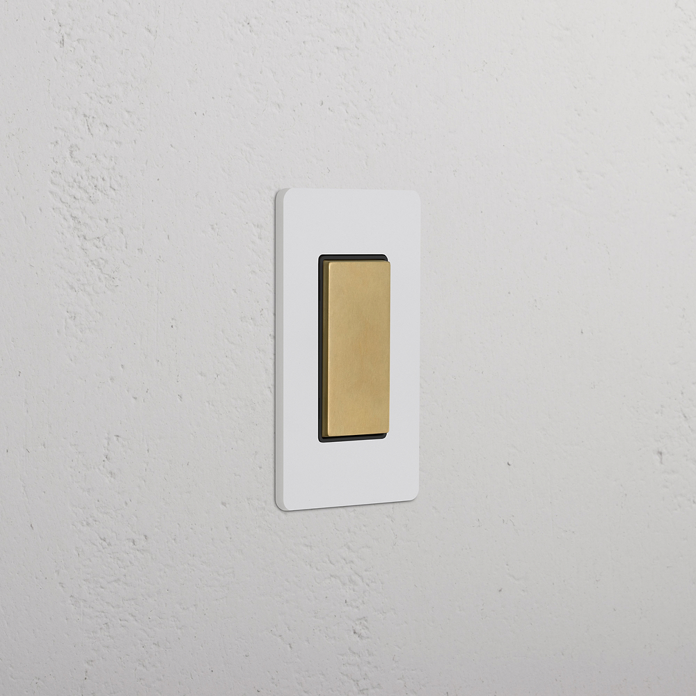 Grove 1G Center Retractive Rocker Switch – Paintable Antique Brass | Black