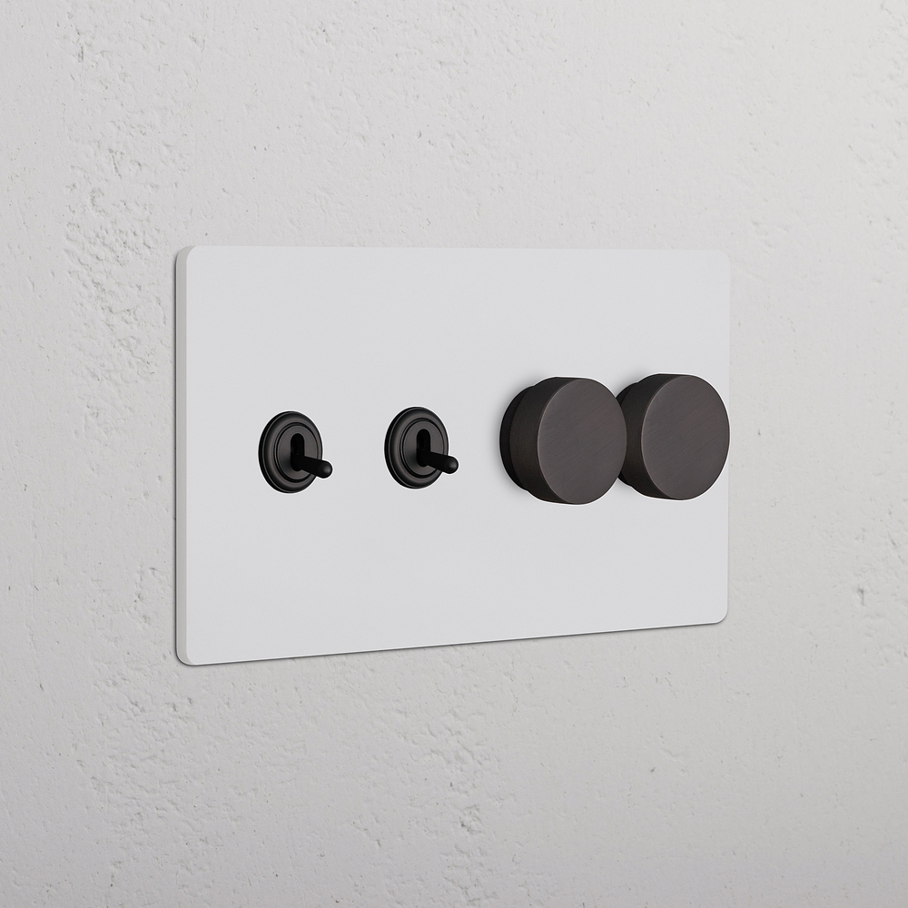 Grove 4G 2x Toggle & 2x Dimmer Switch – Paintable Bronze