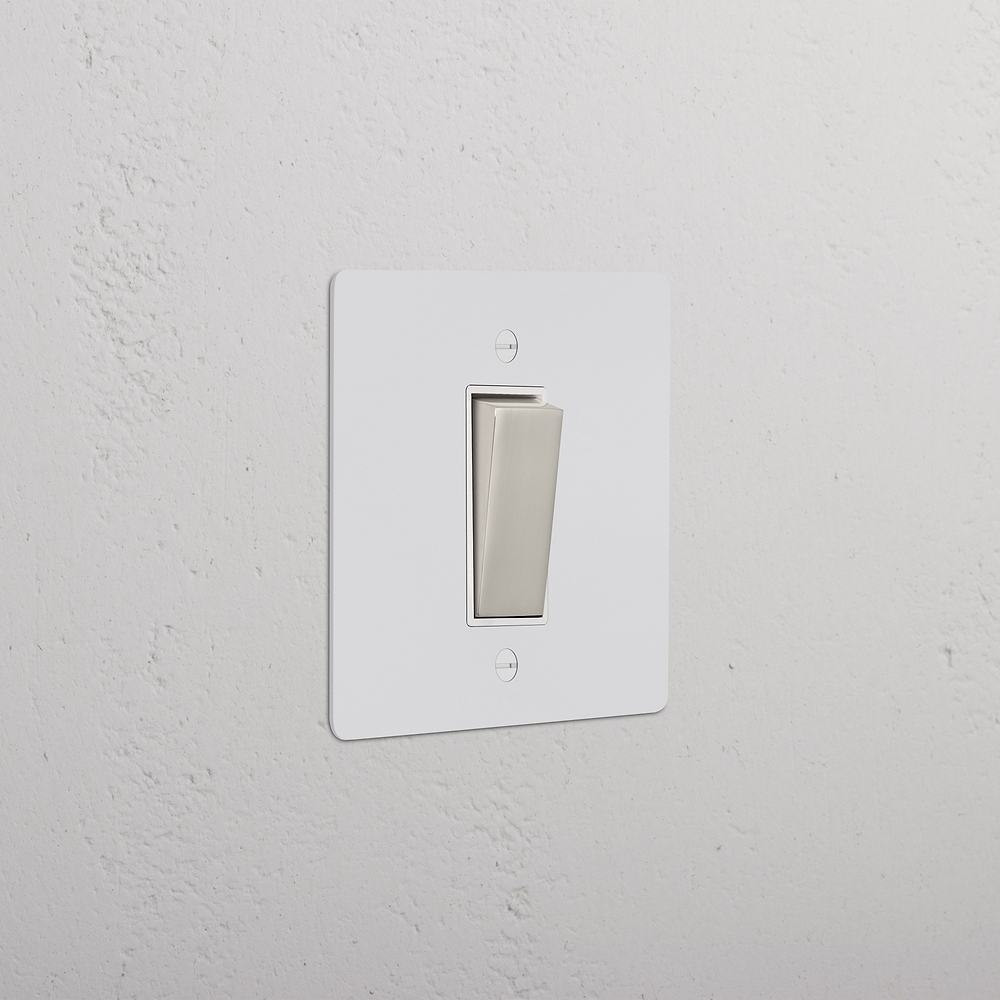 1G Retractive Rocker Switch - Paintable Polished Nickel | White