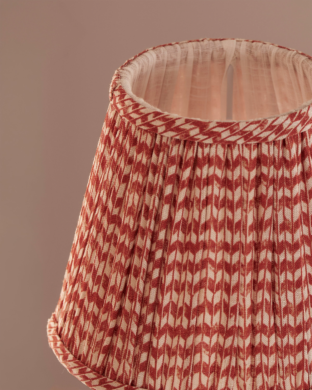 Malvern Medium Wall Light Pleated Terracotta Red – Bronze