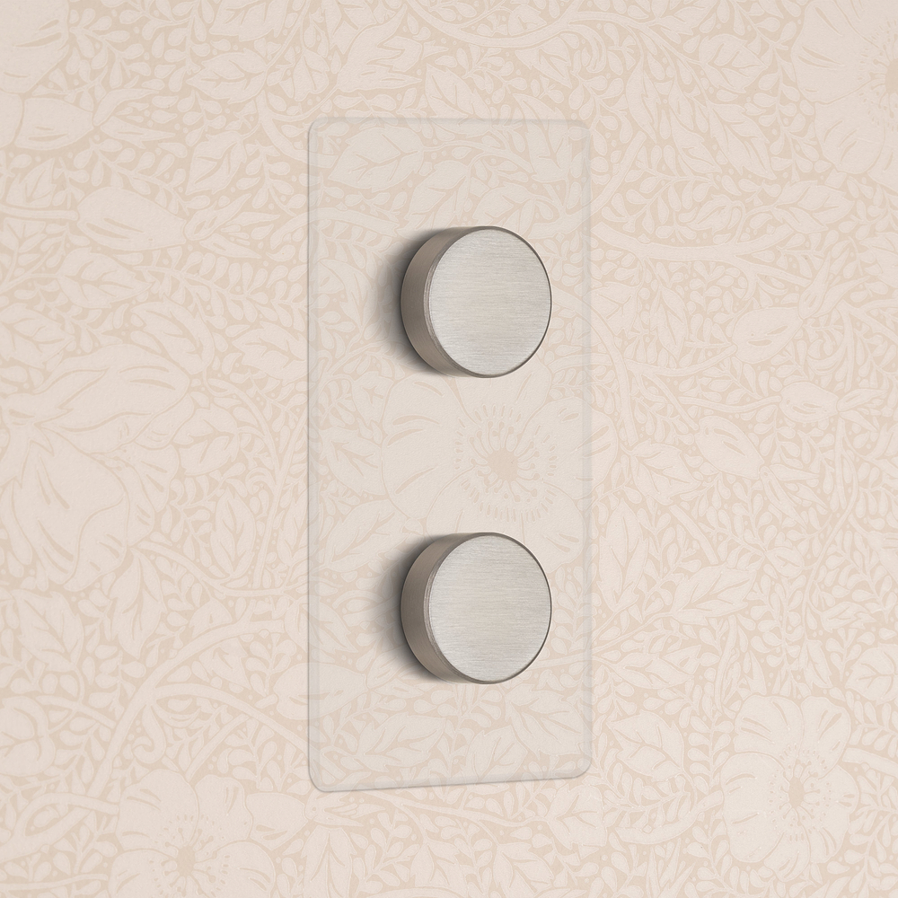 Kew Variateur Multidirectionnel Vertical x2 (Plaque Double) – Nickel Satiné à Transparence
