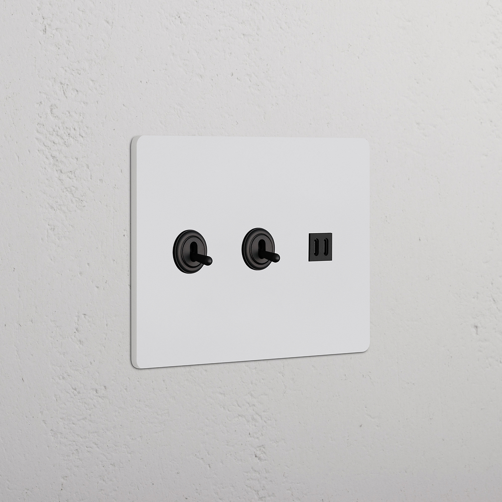Grove 3G 2x Toggle Switch & Fast Charge USB – Paintable Bronze | Black