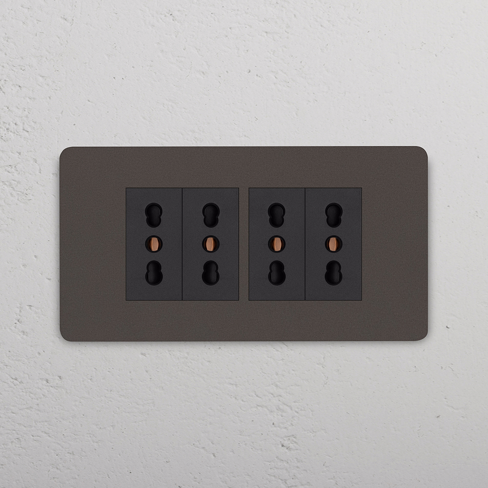Grove 4-Module 4x Bipasso Socket - Bronze | Black