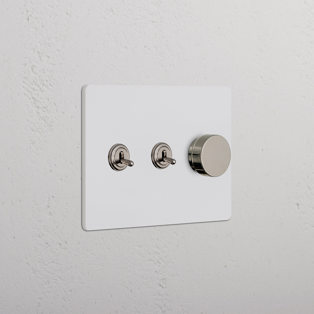 Grove 3G 2x Toggle & Dimmer Switch – Paintable Polished Nickel