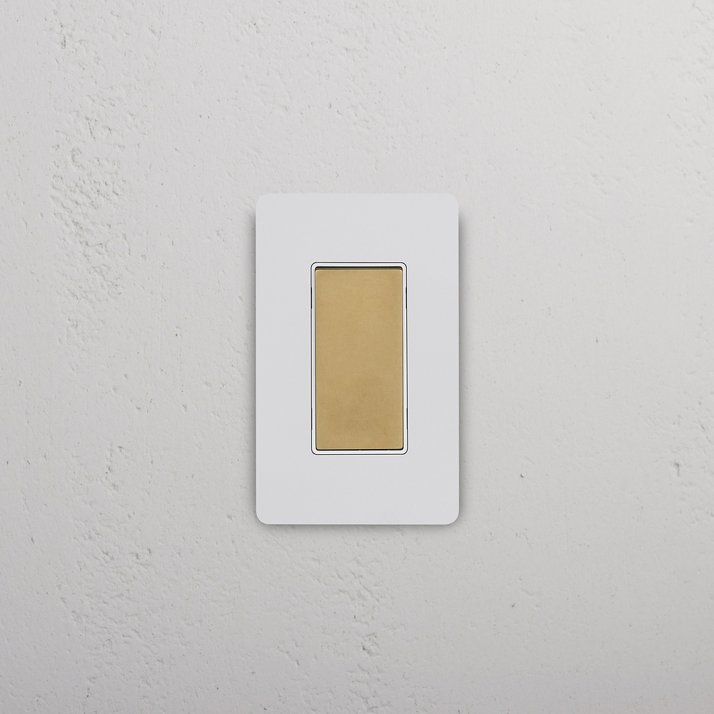 Grove 1G Retractive Rocker Switch – Paintable Antique Brass | White