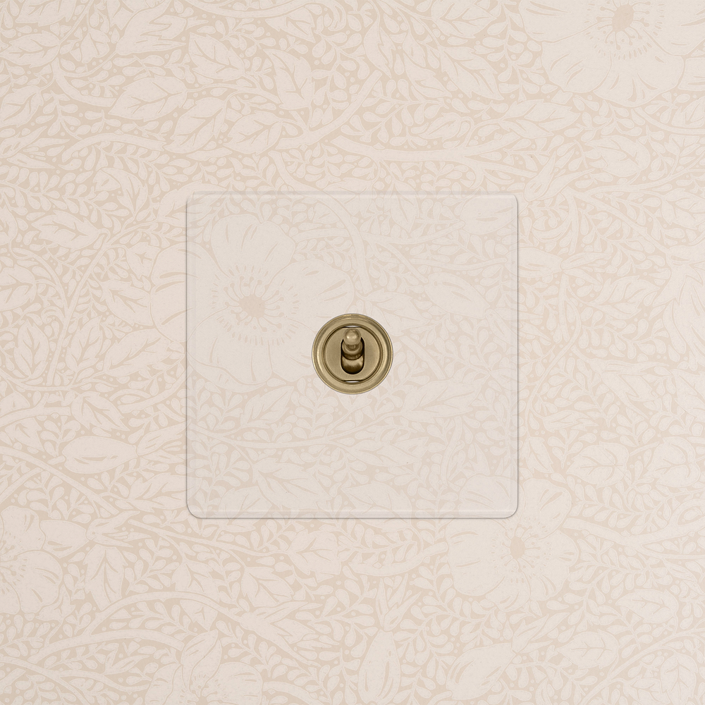 1G Retractive Toggle Switch - Clear Antique Brass