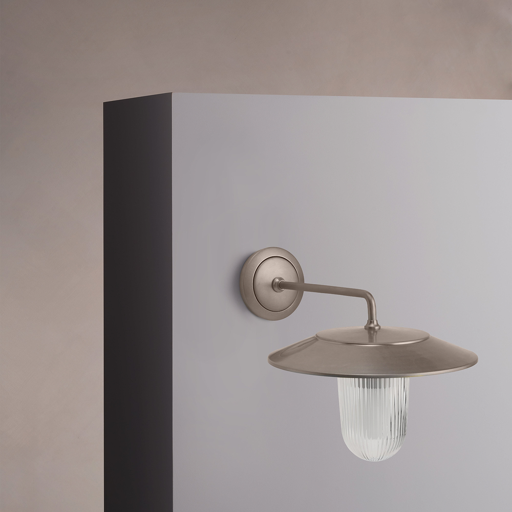 Kensington Wall Light Fluted Glass – Satin Nickel