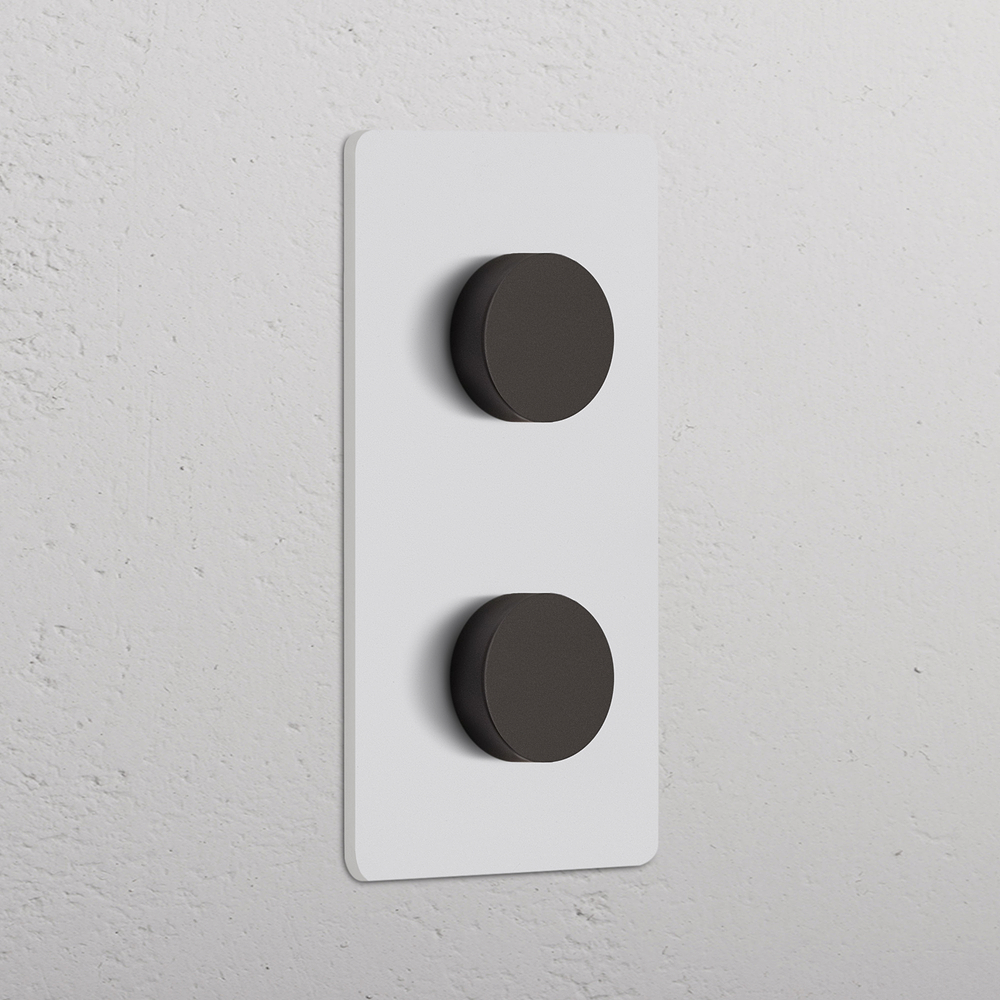 Grove Double 2x Vertical Dimmer Switch – Paintable Bronze