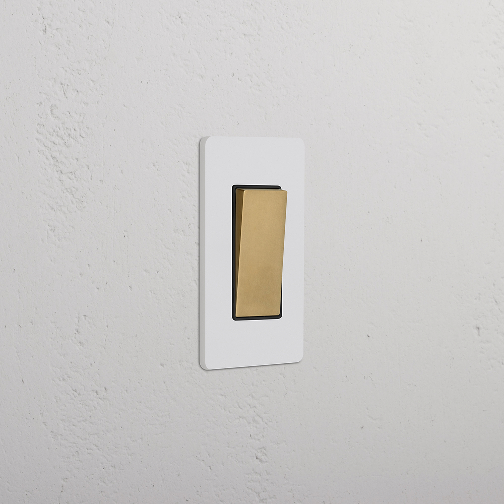 Grove 1G Retractive Rocker Switch – Paintable Antique Brass | Black