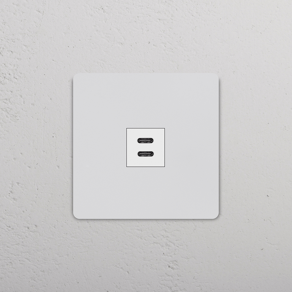 Grove Prise USB-C 30 W (Plaque Simple) – Peignable | Blanc