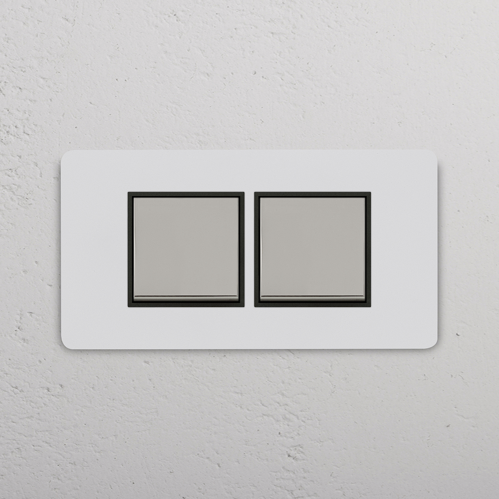Grove 4-Module 2x Rocker Switch – Paintable Polished Nickel | Black