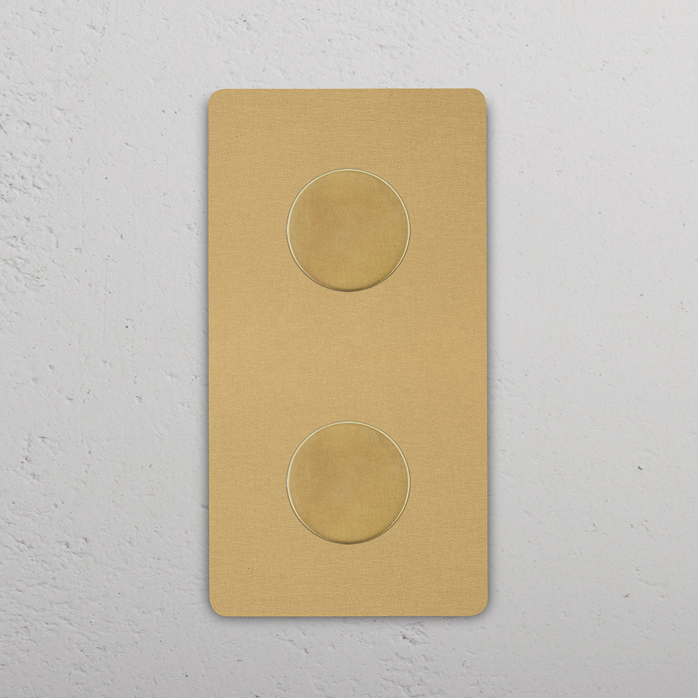 Grove Double 2x Vertical Multiway Dimmer Switch - Antique Brass